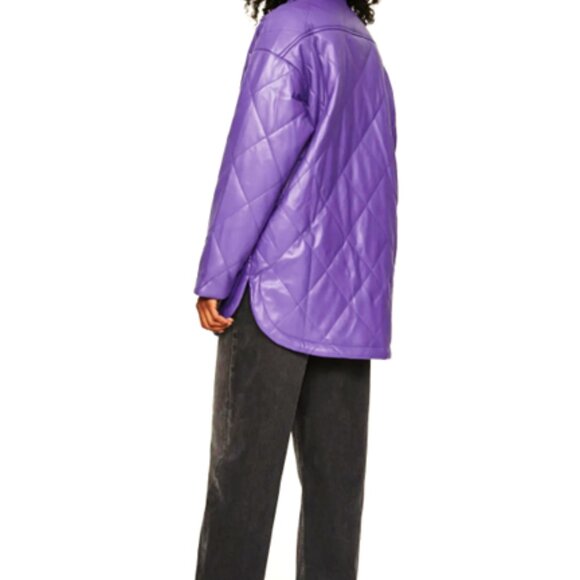 $314 APPARIS Stevie purple quilted faux leather coat XL excellent condition - Picture 8 of 15